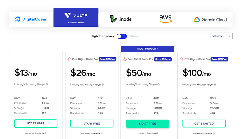 أسعار استضافة cloudways